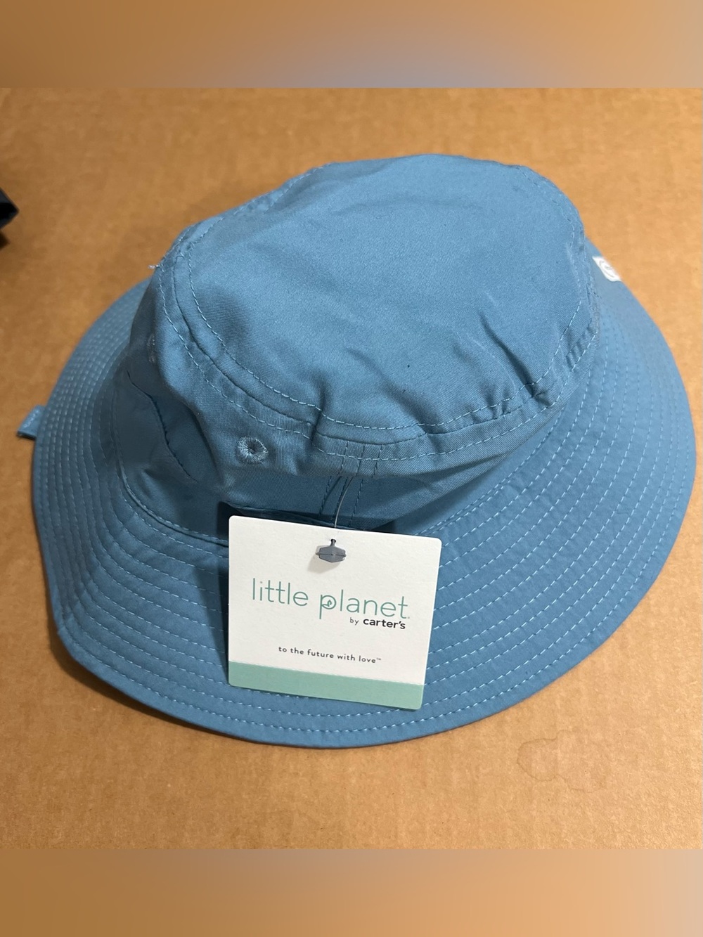 Little Planet by Carter's Baby Blue Bucket Recycled, water-resistant hat UPF 50+